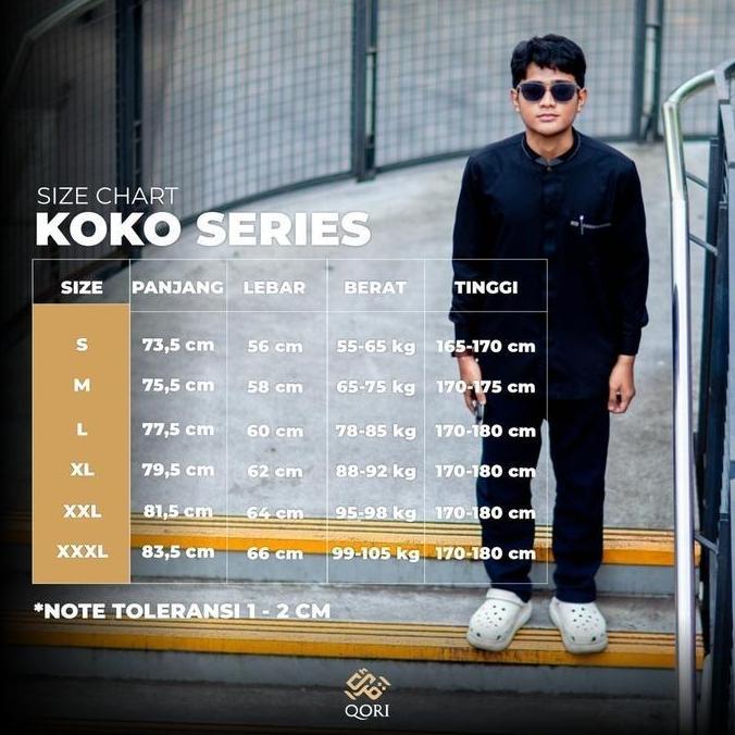 Qori Apparel Snature Black Series Baju Koko Casual Pria (Lengan Panjang)