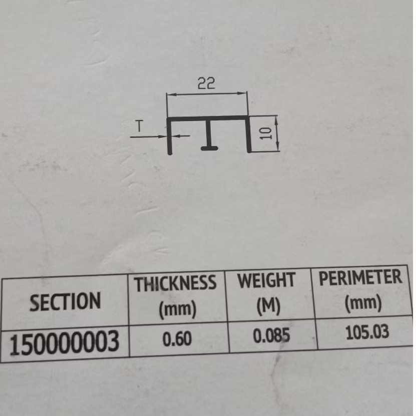 Rel Aluminium M 2 Jalur Rell Pintu Kolong Meja Dapur Sliding 150 Cm