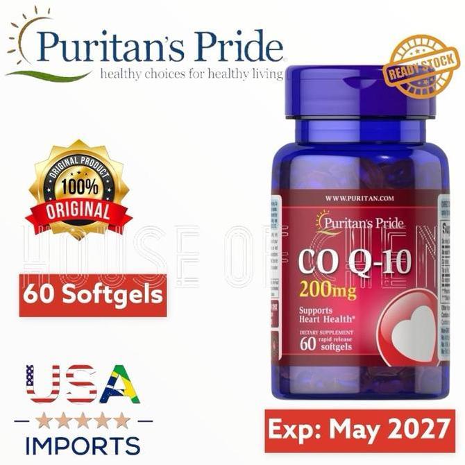 Puritan Pride Coq10 200Mg - 60 Softgels Puritan'S Pride Usa Terbaru 