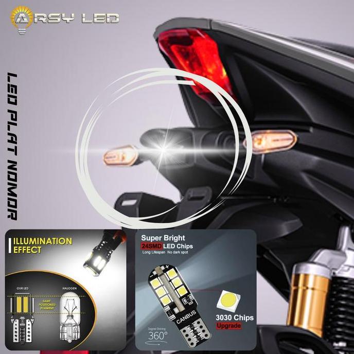 ARSY LED Lampu Plat Nomor Motor Beat Vario Nmax Aerox Matic Kendaraan Car