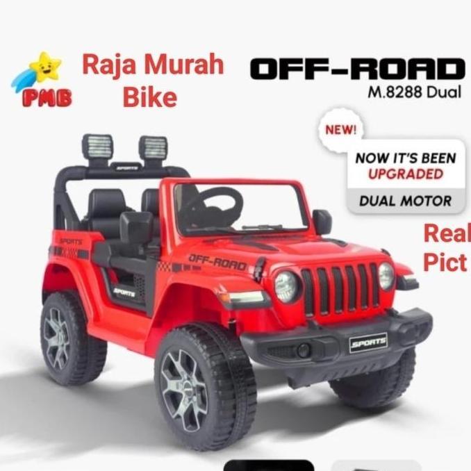 Mobil Aki Anak Pmb M-8288 Mainan Anak Mobilan Aki Jeep Rubicon Pmb 8288