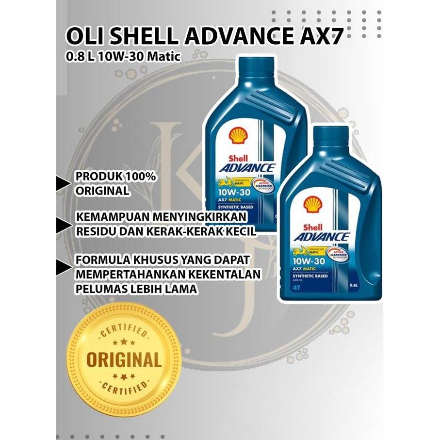 Oli Mesin 100% Original SHELL ADVANCE SCOOTER AX7 MATIC / Oli Shell Matic Original 100%