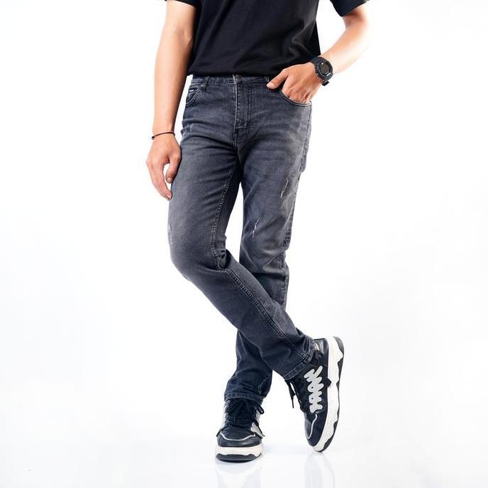 Anata- Black Id - Celana Panjang Denim Pria Black Sh Destroy | Lp Dnm Zhimba