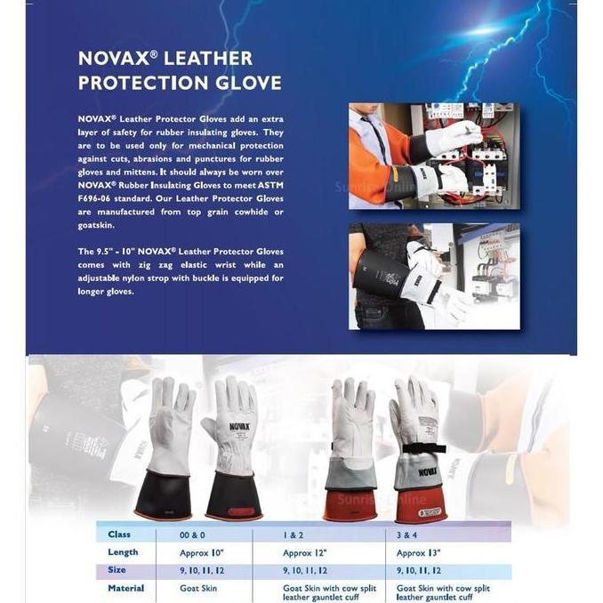 NOVAX PROTECTION GLOVES (LEATHER PROTECTOR) TANPA TALI HITAM