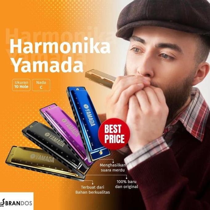 NEW HARMONIKA (10 HOLE) YAMADA HARMONICA ALAT MUSIK TIUP HY-10C ORI