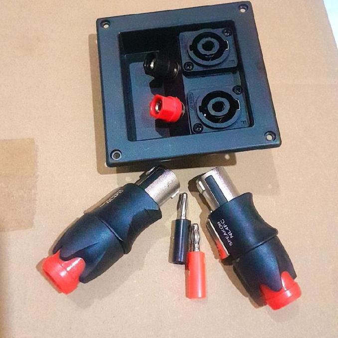 TERMINAL BOX SPEKER + JACK SPIKON BESI + JACK BANANA 1SET BOX SPEAKER