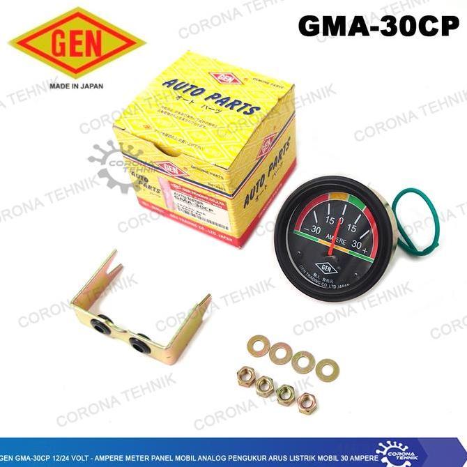 Gen Gma-30Cp 12/24 Volt - Ampere Meter Panel Mobil Analog Pengukur Arus Listrik Mobil 30 Ampere
