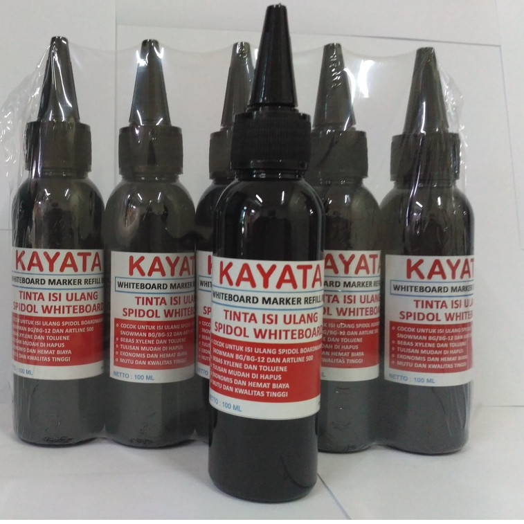 Tinta Spidol Whiteboard Kayata 100Ml Tinta Isi Ulang Dan Refill Spidol Whiteboard-Per Botol
