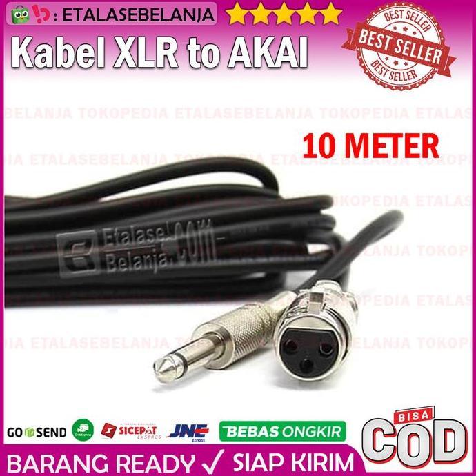 KABEL MICROPHONE 10 METER JACK XLR TO AKAI - MADE BY KREZT AUDIO