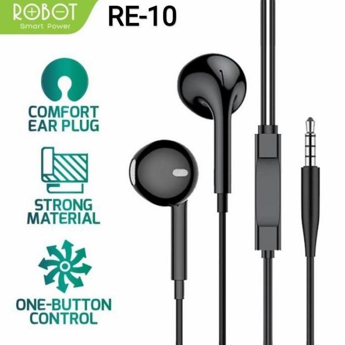 Earphone Robot RE10 Headset Semi In-Ear - Robot RE-10 Headset Bass Mic