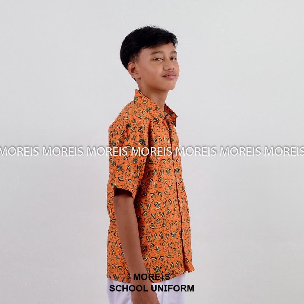 Best Seller Seragam Baju Batik Sd/Mi/Tk/Paud Jm 009 Katun Orange