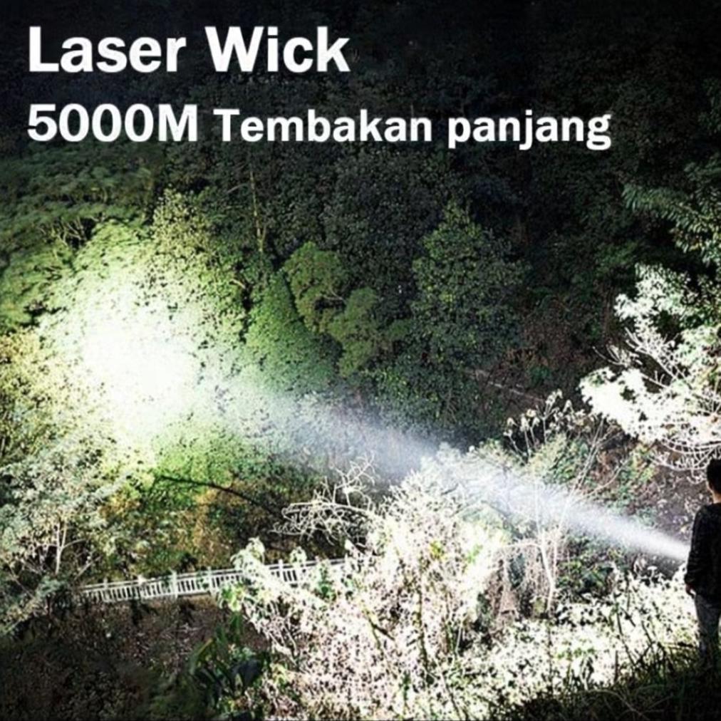 SANYACOLLECTS [COD] SENTER LED SUPER TERANG 10000 LUMENS ZOOM JARAK JAUH 5KM BATERAI BESAR 35000MAH 