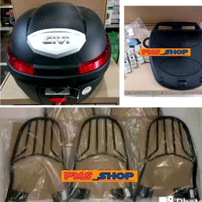 PAKET BOX GIVI B27N B 27 N DAN BRACKET BOX UNTUK SEMUA JENIS MOTOR BAHAN TEBAL MIO MIO J FINO BEAT S