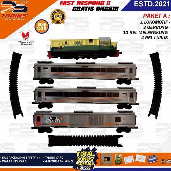 [ MESIN ] Mainan Kereta Api Replika CC201 Vintage Rangkaian Kereta Eksekutif Stainless Steel Handmad