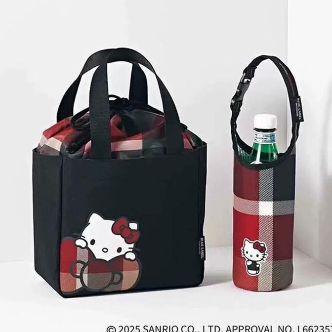 Sale Hello Kitty Black Label Special Edition - Set Tas Serut Belanja & Tas Botol Minum (2-In-1)
