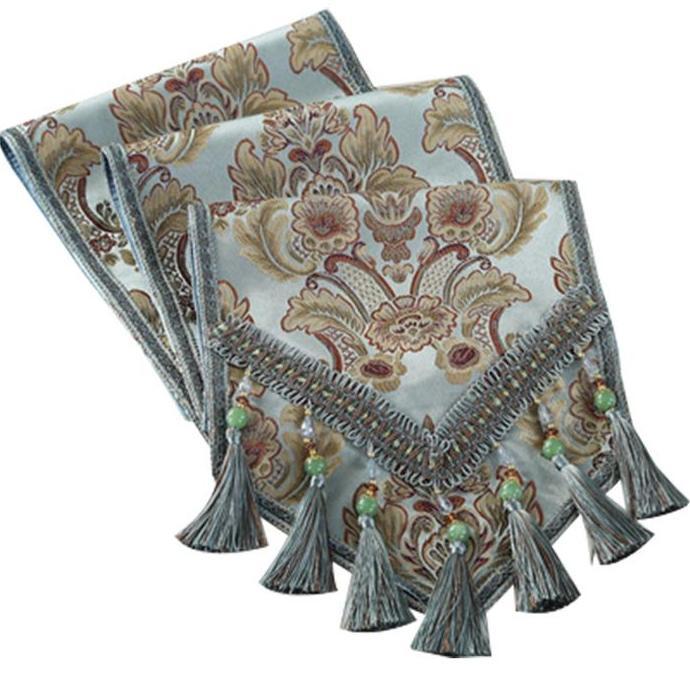 European Table Runner / Taplak Meja Tamu Tebal Bordir Timbul Meja Makan Buffet Premium  Elegant Panj