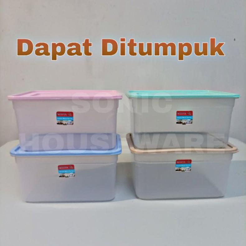 BIG PROMO Toples Kotak Makan Makanan Sealware Segi Wadah Food Box 2500 ML Tutup Warna Bening Pack Pl