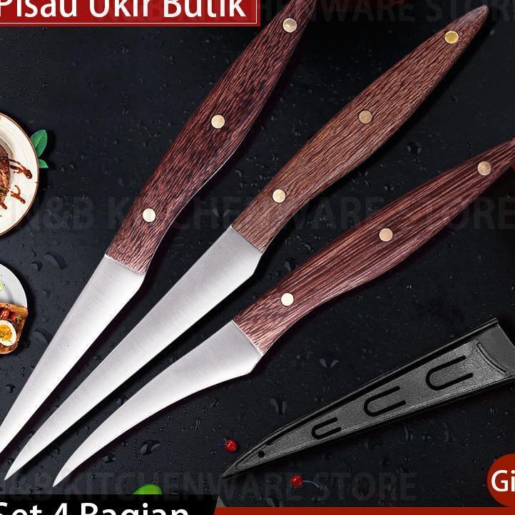 Pisau Ukir Buah / Pisau Garnish / Pisau 1 Set Isi 4/Cod