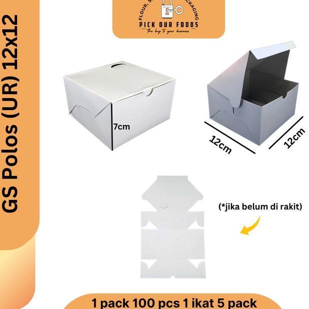 Dus Snack Polos Putih 12X12 | Dus Snack 12X14 | Dus Snack Kraft 12X16 Box Snack | Dus Snack Craft | 