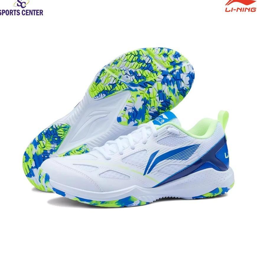 BestPromo New Sepatu Badminton Lining Blast Jf-01 / Jf Lite Aytu025-2 White Beaucoup Blue