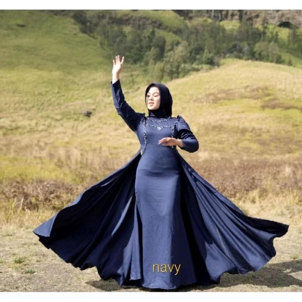 Best Seller Sultan Gamis // Cod Permata Dress Satin Mix Payet Premium // Gaun Pesta Jumbo S M L Xl X