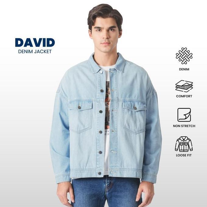 Mild.stander - Emba Denim - David Jaket Loose Fit Bahan Denim Casual Pria Kancing