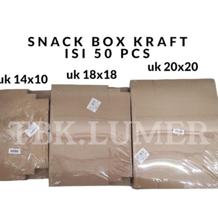 Kraft /Snack Box/Kotak Nasi 1 Pak Isi 50 Pcs