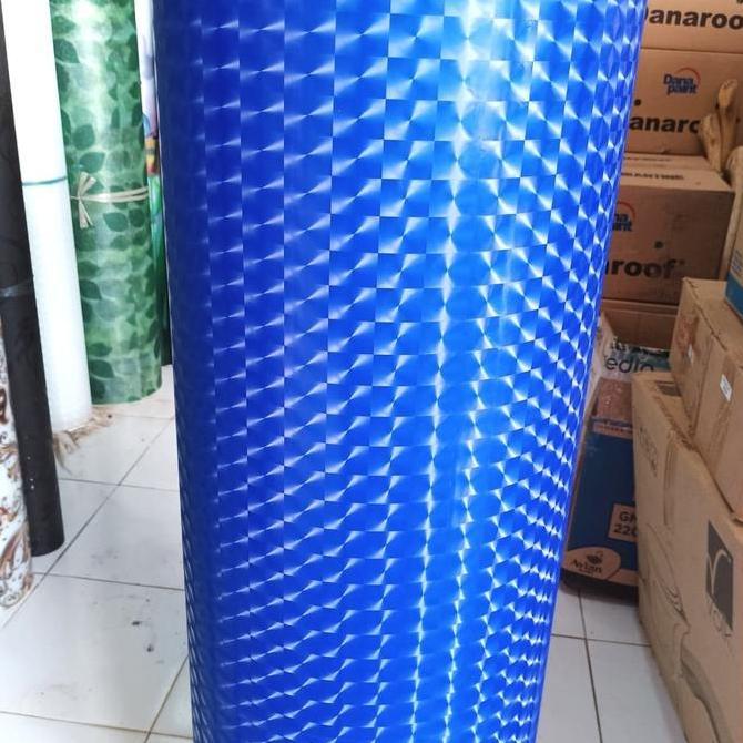 Fiber Pagar Plastik Penutup Pagar Biru Motif 3 D Harga Permeter
