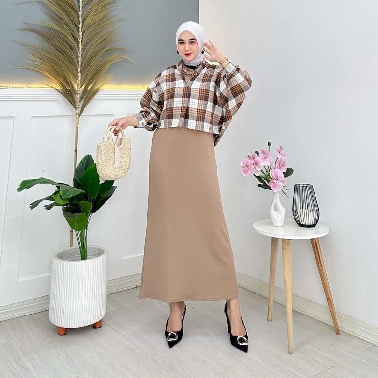 Termurah  Inner Dress Knit / Inner Dress Bumil / Inner Rajut Tanpa Lengan