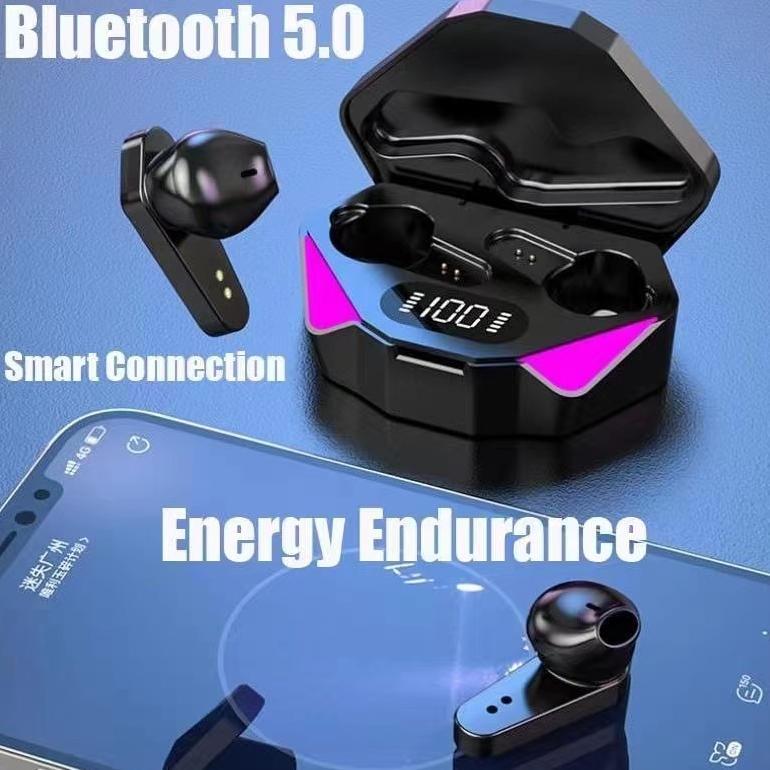 BIG PROMO Jovitech Headset Bluetooth Gaming TWS X15 Bluetooth V5.2 LED Smart Display Headset Nirkabe