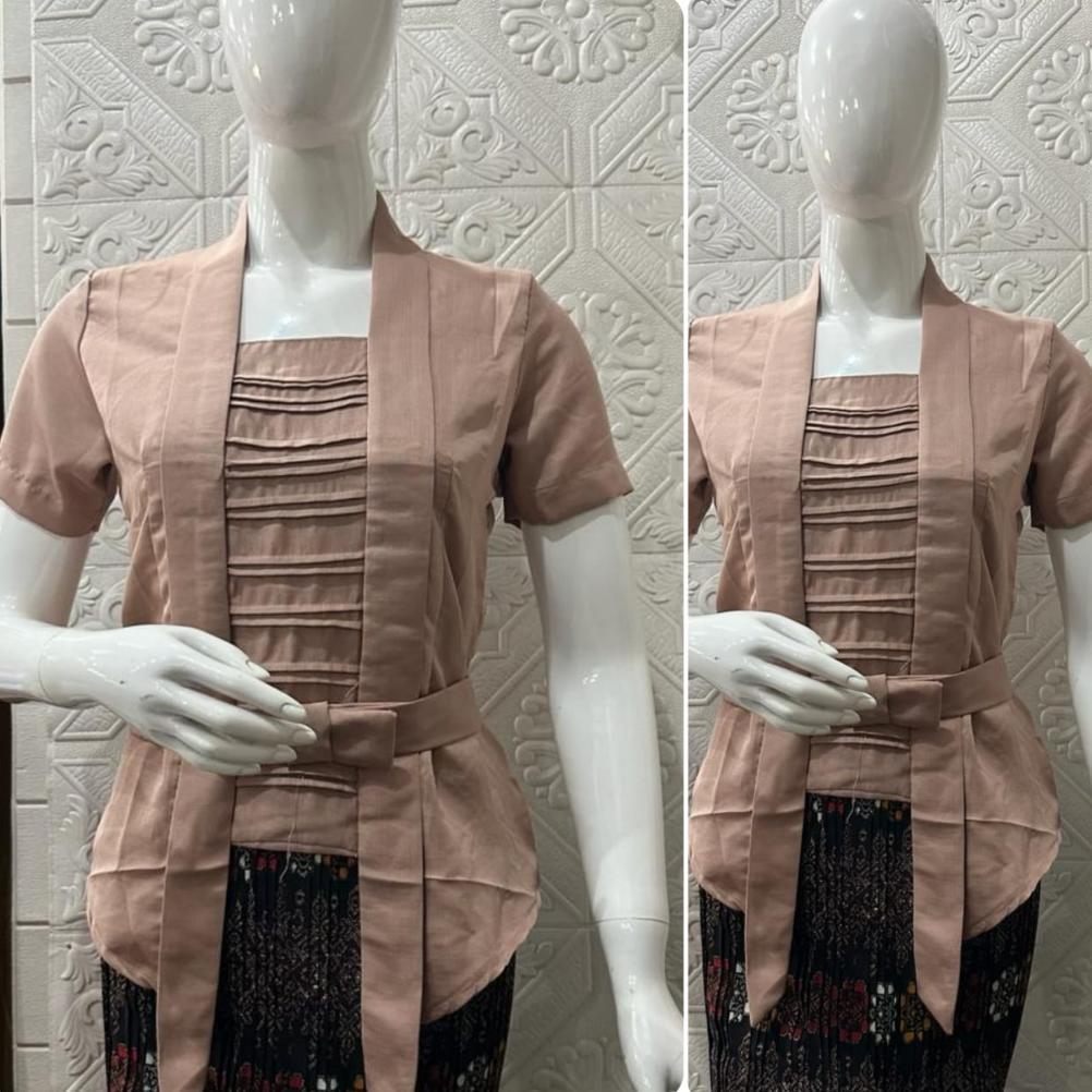 BestPromo Atasan Kebaya Kutubaru Polos Lengan Pendek Bahan Halus