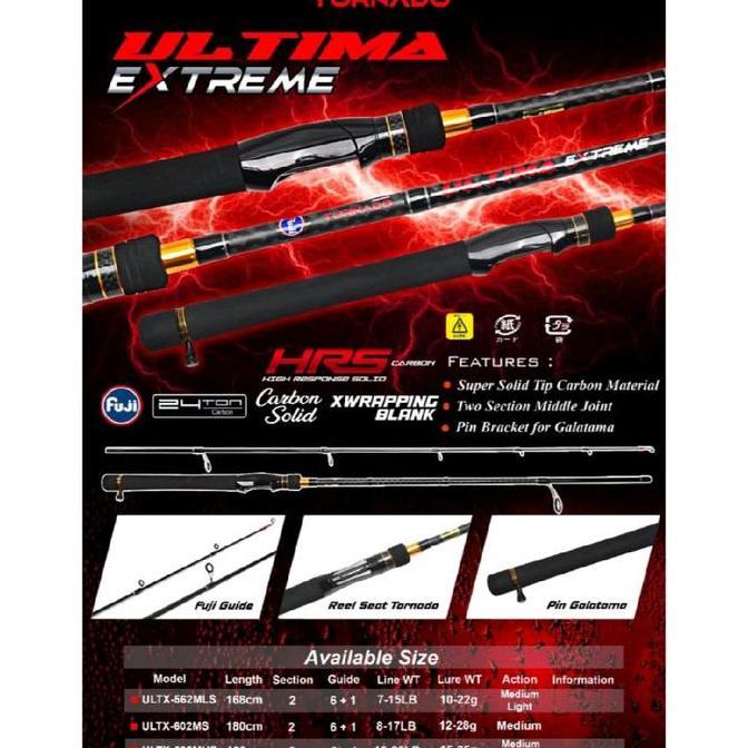 Tornado Joran Galatama Tornado Ultima Extreme Fuji 562Mls 602Ms 602Mhs Baru Dengan Material Karbon S