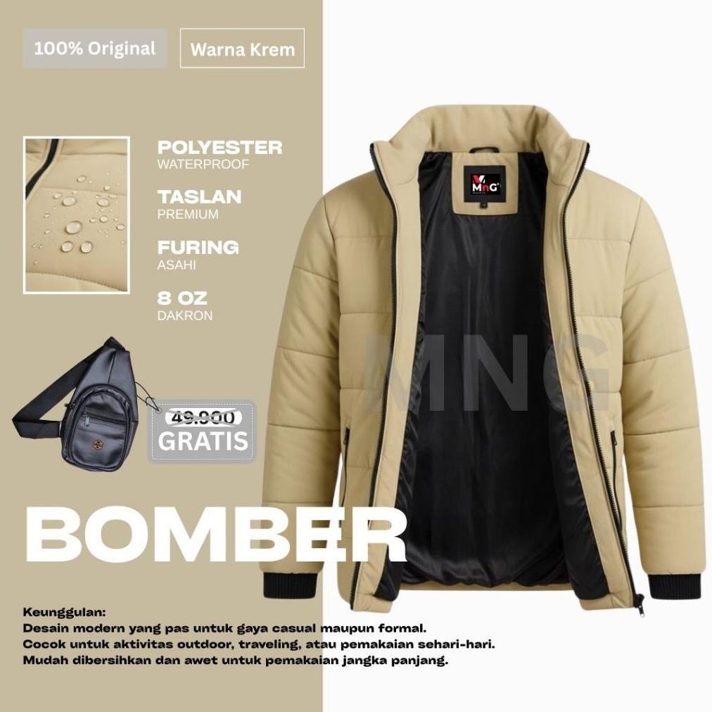 CUCI GUDANG JAKET WINTER PRIA MUSIM DINGIN TEBAL WATERPROOF WINDPROOF BAHAN TASLAN ANTI AIR PREMIUM