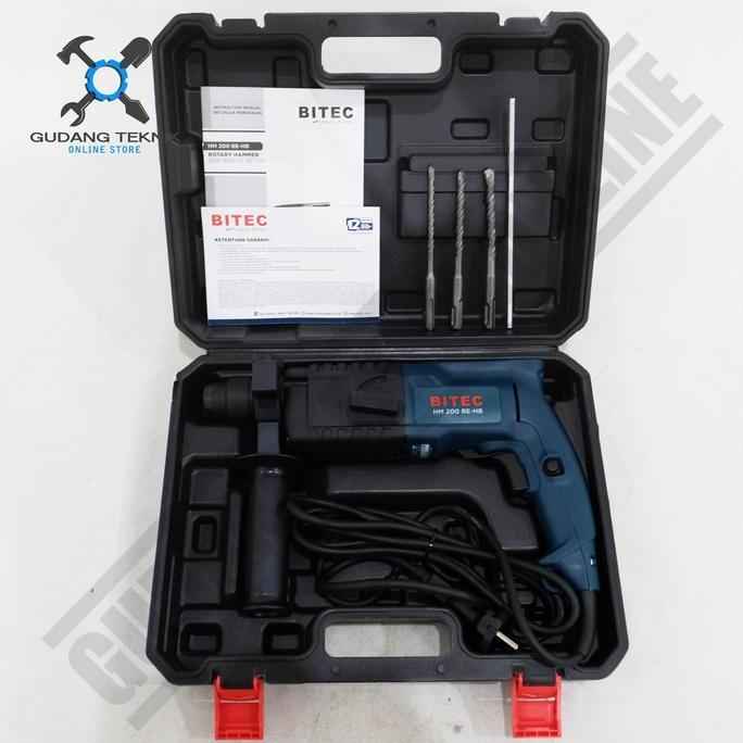 TERAR Rotary Hammer Bitec HM 200 RE-HB - Mesin Bor Bobok Beton Tembok Cor Rotary Hammer Bitec HM 200