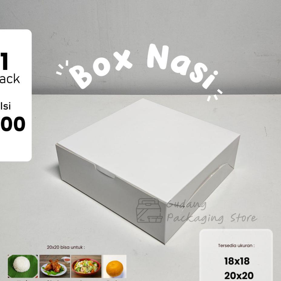 100 Pcs/ Box Snack Polos / Dus Kue Polos / Box Nasi Polos / Dus Nasi Polos / Ivory