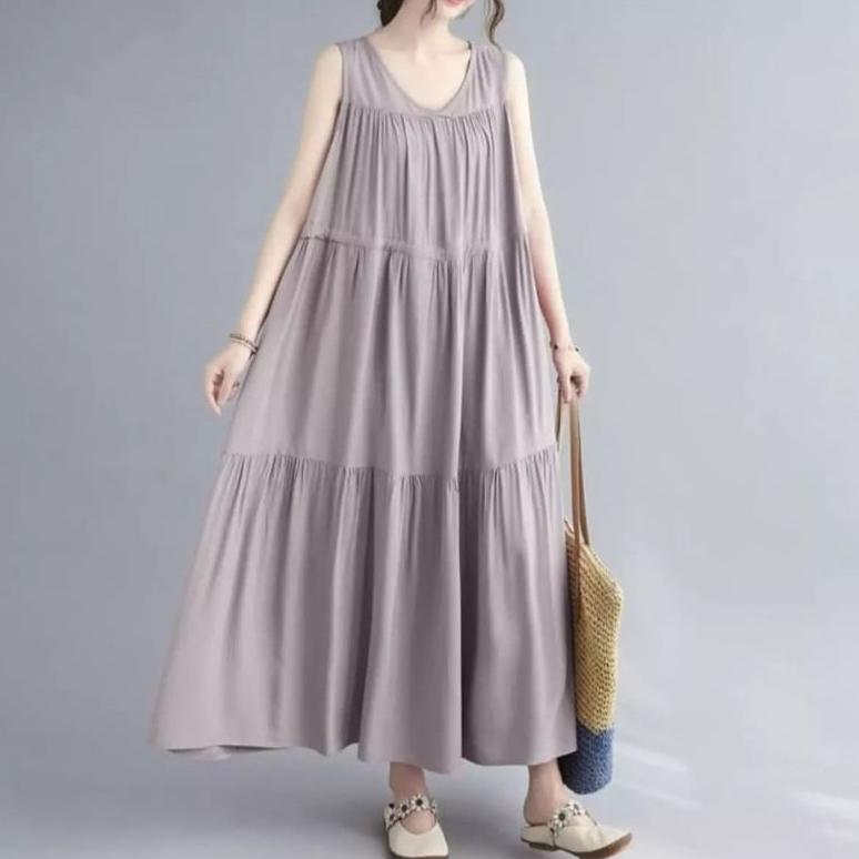 Bergaransi Lola Dress Lekbong/Inner Dress Wanita/Dress Katun Rayon
