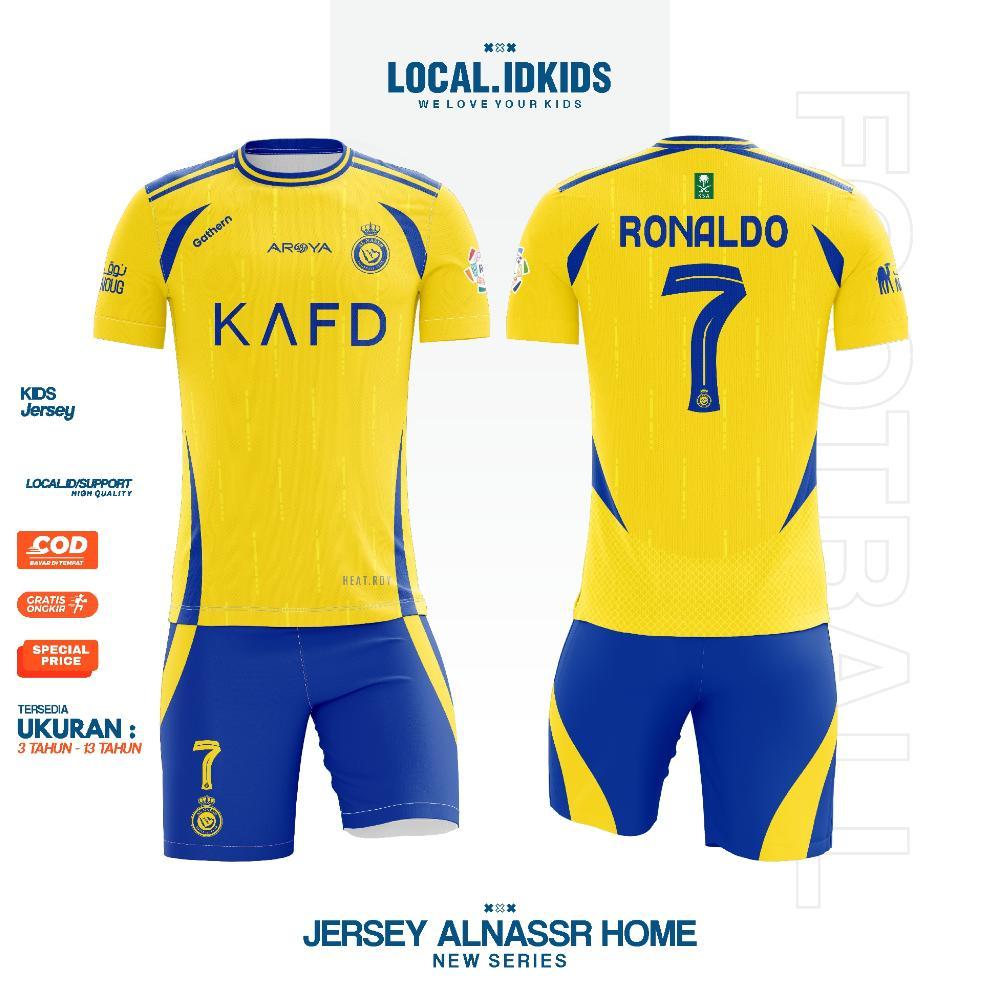 Terbaru Setelan Terbaru Jersey Al Nassr Home | Kaos Olahraga Anak Best Seller Original Premium Promo