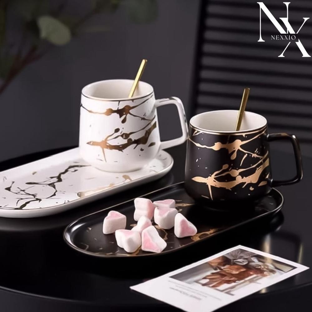 Diskon Nexxio Marble Glass Couple / Canada Marble Mug Gift Box / Gelas Marble Peralatan Minum Hamper