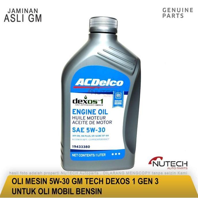 OLI MESIN BENSIN 5W 30 5W30 FULL SINTETIS GM TECH DEXOS 1 GEN 2
