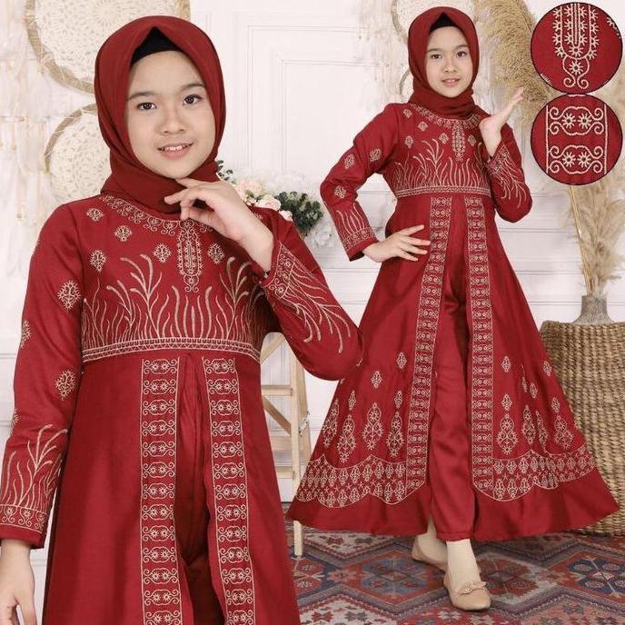 Baju Lebaran Anak Perempuan ( NO HIJAB ) Baju India Syari Anak Perempuan Muslim Dress Pesta Gamis Sa