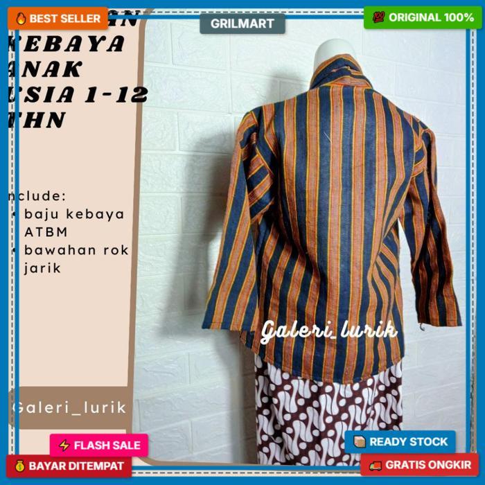 Baju Jawa Anak Perempuan -Setelan Kebaya Lurik Anak Perempuan// Baju Adat Jawa Anak// Kebaya Anak Pe