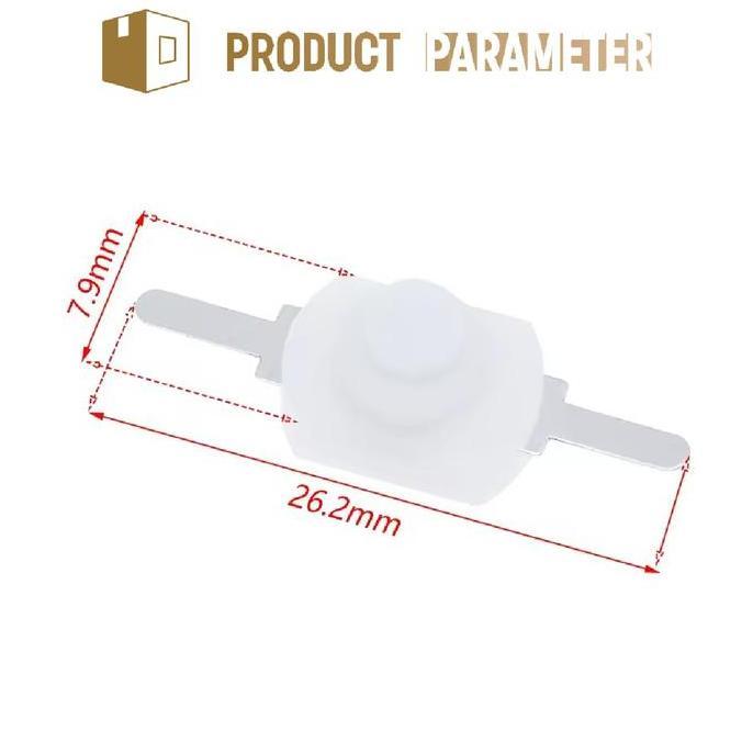 10pcs/50pcs saklar senter saklar push button Saklar Senter Kecil Self Locking - Hitam / Putih