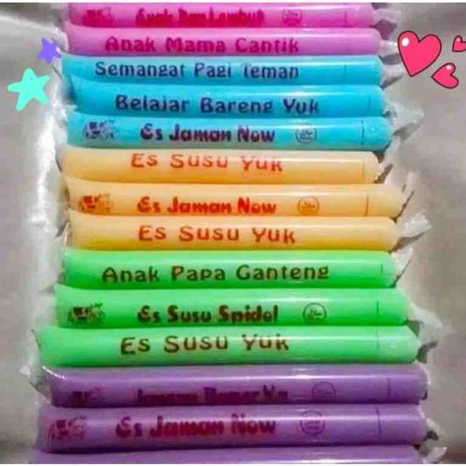 TERLARIS GRAM, PLASTIK ES MAMBO SABLON KATA2 YANG UNIK
