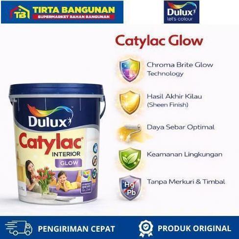Dulux Catylac Glow 5 Kg Cat Tembok Interior Tanpa Mercuri Dan Timbal Chroma Brite Technology Warna C