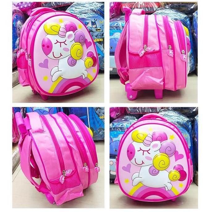 NEW PROMO PREMIUM TROLI  RODA DORONG TAS TROLLEY ANAK LAKI LAKI SEKOLAH TK / PAUD 3RESLETING TIMBUL 