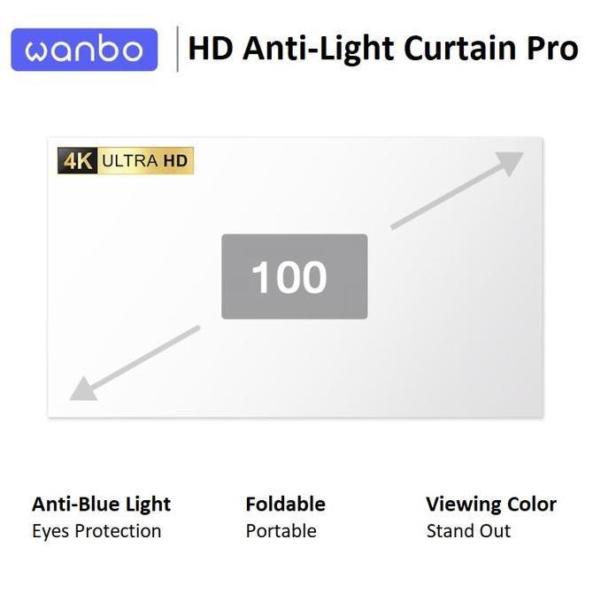 WANBO HD Anti-Light Curtain Pro 100-inch - Layar Proyektor 100 inci dari WANBO