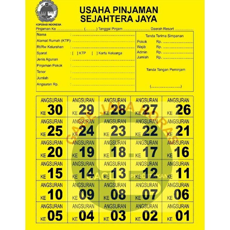 Diskon Cetak Kartu Koperasi/ Cetak Promise Koperasi/Isi 100 Lembar