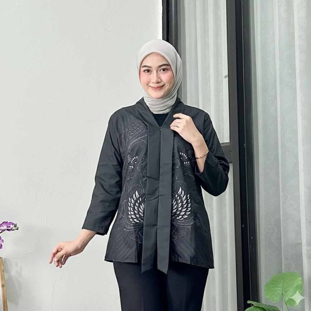 TERLARIS Blouse Batik Atasan Batik Wanita Blus Batik Cendrawasih Blarak Kipas
