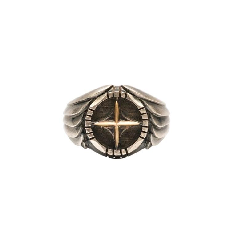ORIGINAL LEERE -CINCIN TITANIUM MATAHARI JAM STARBURST BENTUK TERBUKA GAYA RETRO PUNK RING CINCIN PR