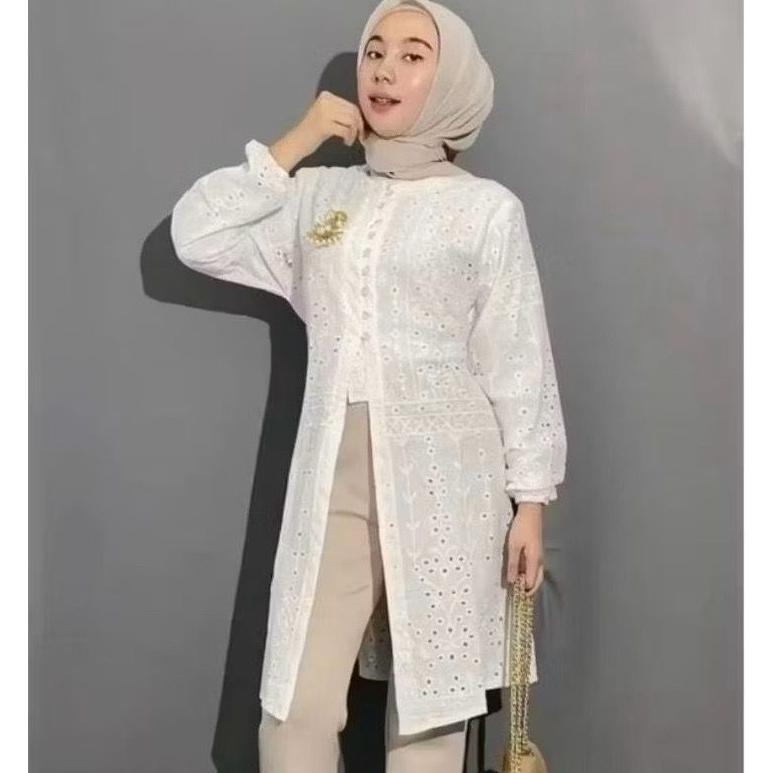 EXCLUSIVE CHEA Tunik Katun Bordir (KATBOL KATUN BOLONG) / Tunik Kondangan / ATASAN WANITA KATUN BOLO